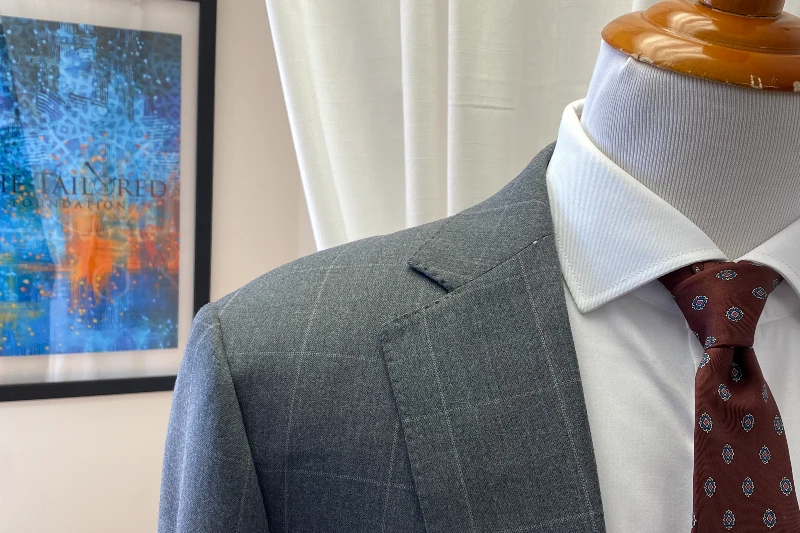 a custom blazer made by the tailored foundation