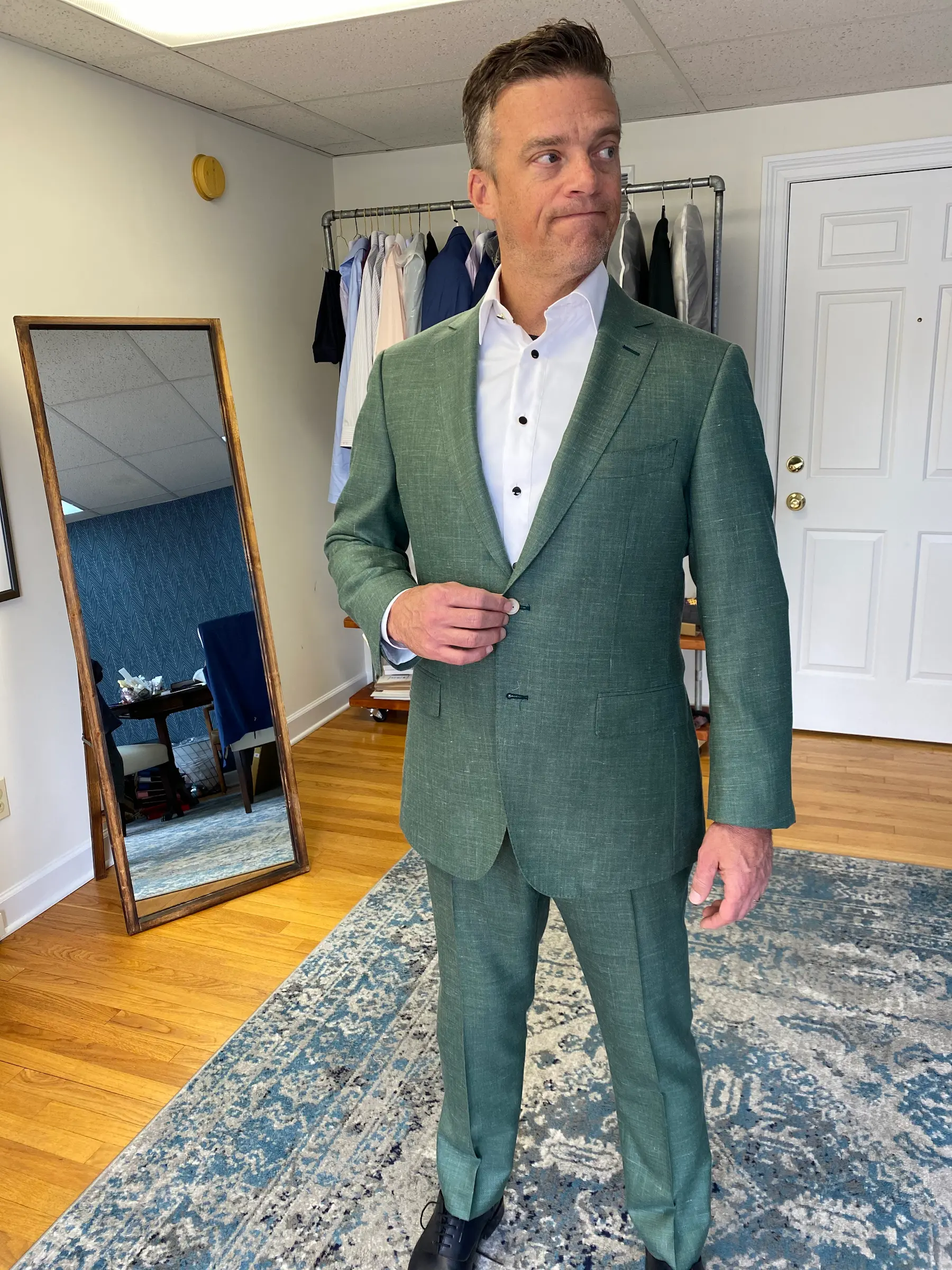 A man wearing a tailored suit