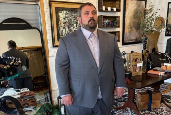 Bespoke jacket fitting for a client with a larger build