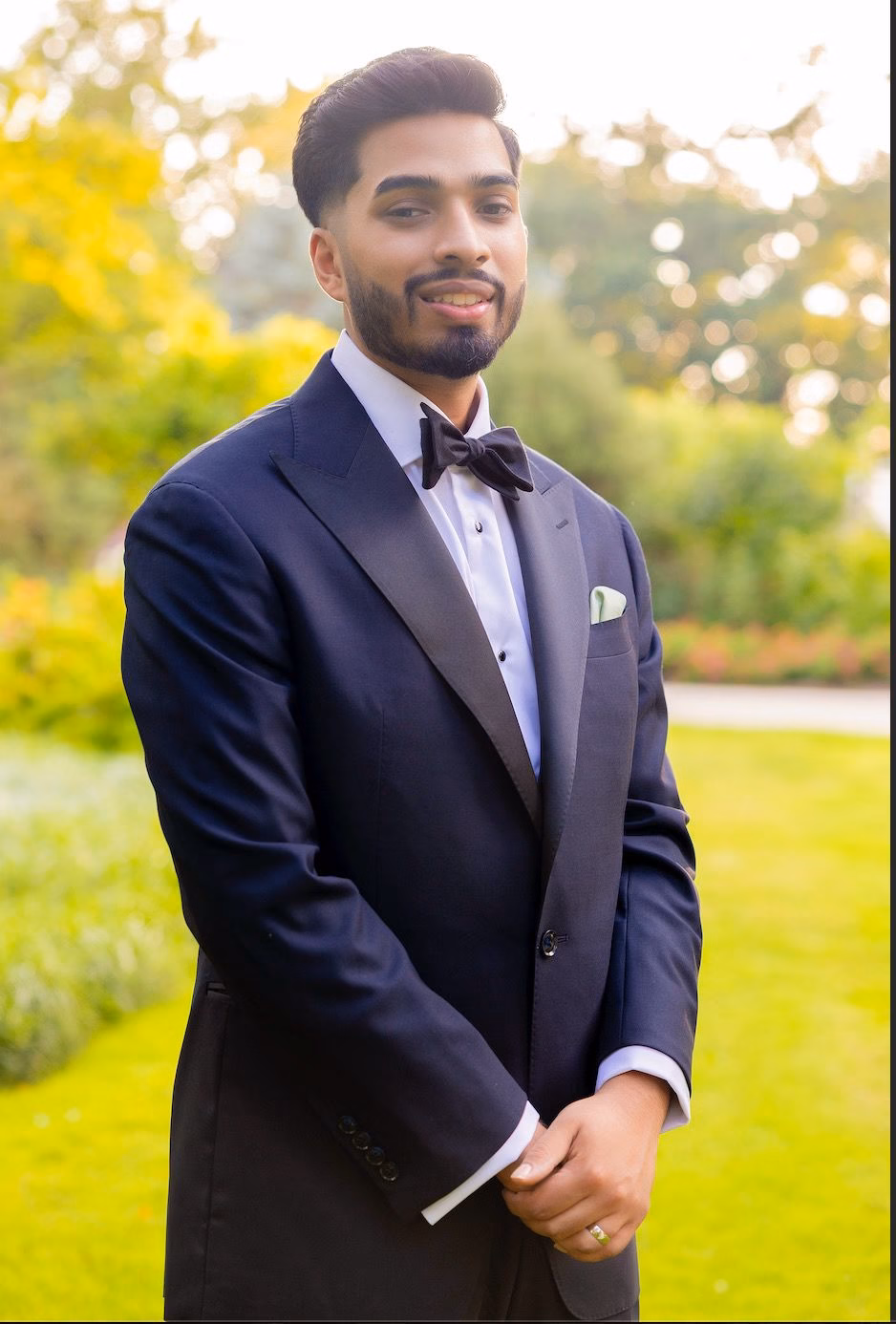 man wearing bespoke suit
